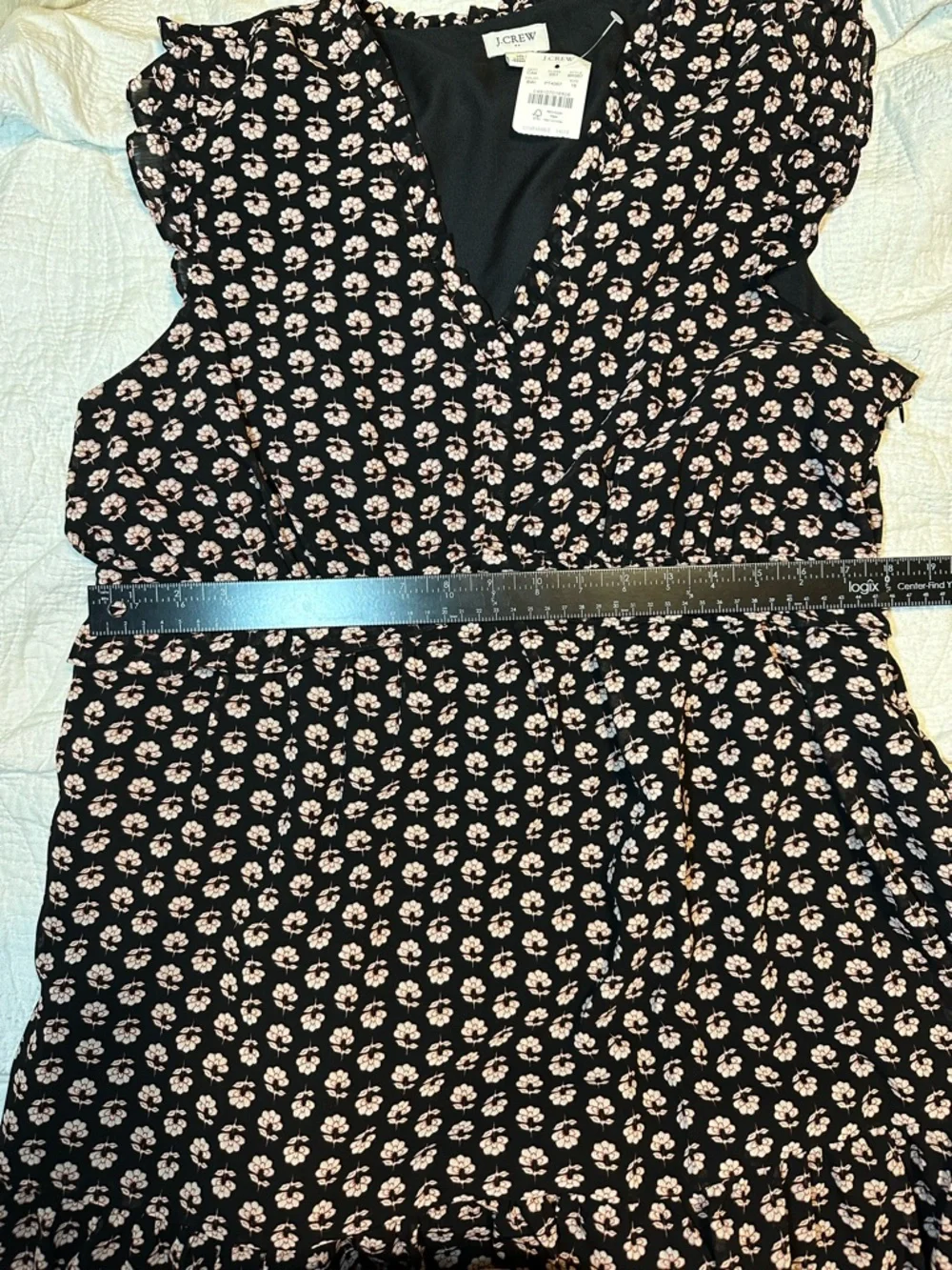 NWT J.Crew Ruffle V-Neck Floral Mini Dress Womens 16